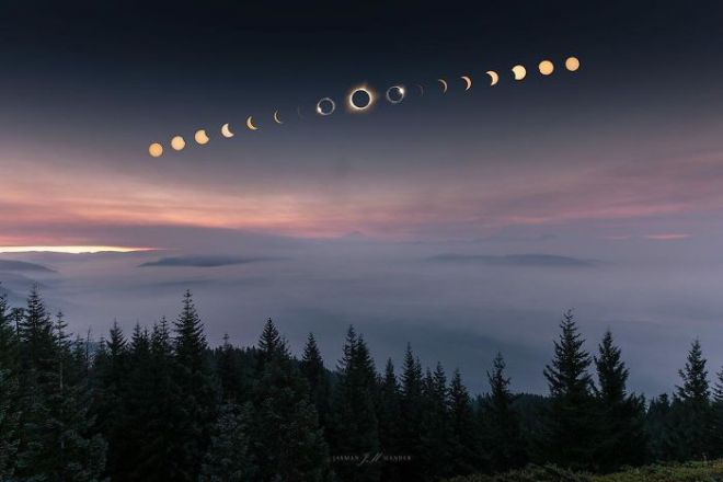 Лучшие снимки солнечного затмения 2017