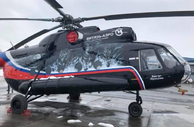 ФОТО: Вертолетная авиакомпания «Витязь-Аэро» украсила Ми-8 изображением волков